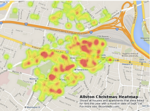 Allston Christmas Heatmap by BryonWells
