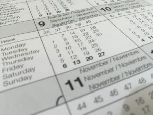 Calendar for when schedule time off for your move
