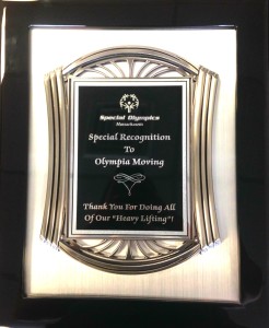 Thank you Special Olympics for this recognition and this beautiful plaque!