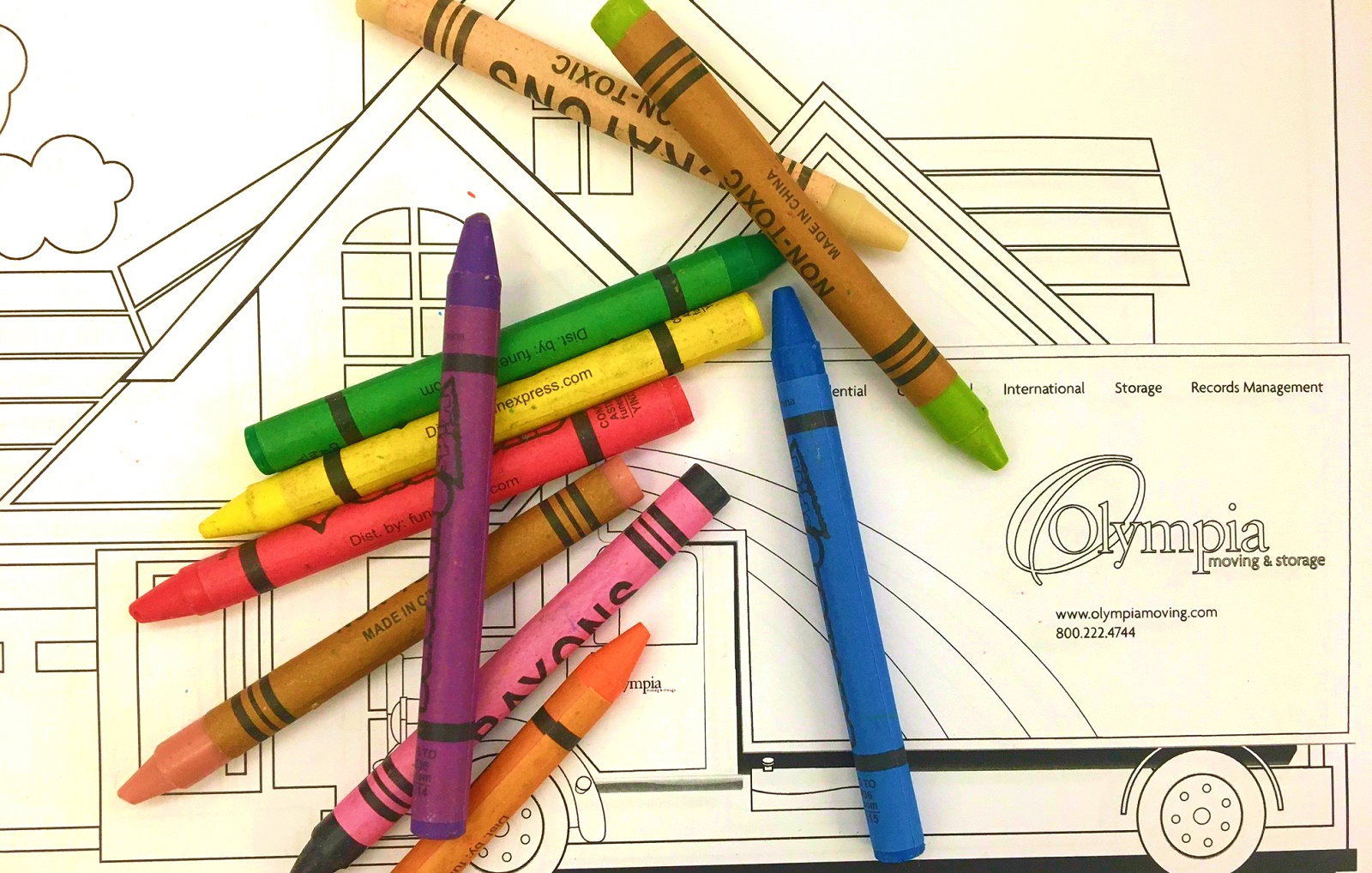 Free Moving Coloring Page for Kids | Olympia Moving & Storage