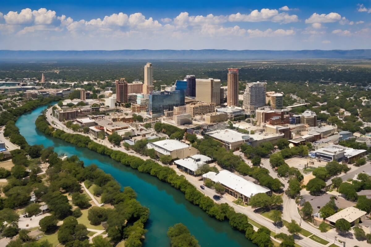 aerial view of New Braunfels Texas