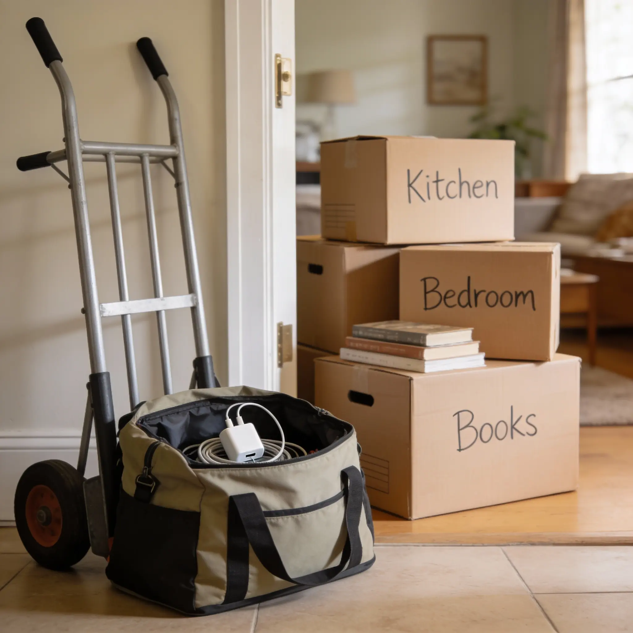 preparing for a move with all the boxes